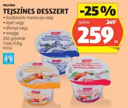 ALDI Milfina tejszínes desszert ajánlat