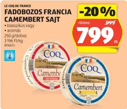 ALDI Le COQ de France Fadobozos Francia camembert sajt ajánlat