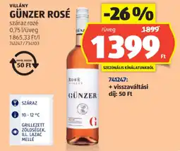 ALDI Villány Günzer Rosé ajánlat