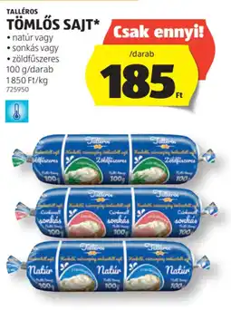 ALDI Talléros tömlős sajt ajánlat