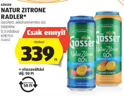 ALDI Gösser Natur Zitrone radler ajánlat