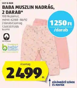 ALDI Lily & Dan Baba muszlin nadrág ajánlat