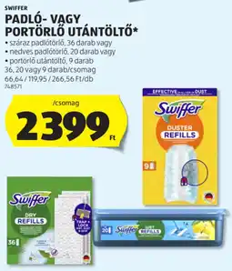 ALDI Swiffer Padló- / portörlő utántöltő ajánlat