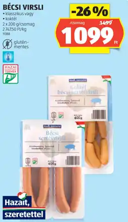 ALDI Bécsi virsli ajánlat