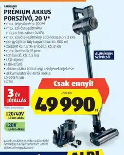 ALDI AMBIAO PRÉMIUM AKKUS PORSZÍVÓ, 20 V ajánlat