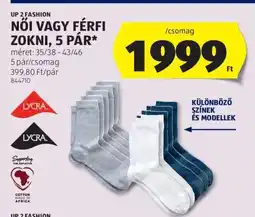 ALDI Női vagy férfi zokni, 5 pár ajánlat