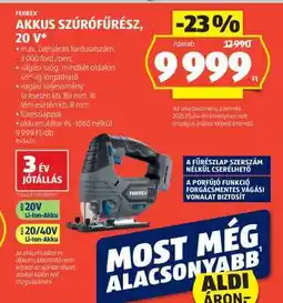 ALDI FERREX Akkus Szúrófűrész, 20 V ajánlat