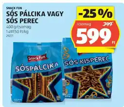 ALDI SNACK FUN SÓS PÁLCIKA VAGY SÓS PEREC ajánlat