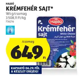 ALDI Hajdú Krémfehér sajt ajánlat