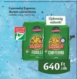 EcoFamily Gyermelyi Expressz durum száraztészta ajánlat