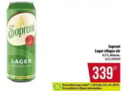 Coop Soproni Lager világos sör ajánlat