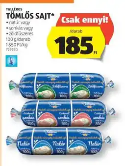 ALDI Talléros Tömős Sajt ajánlat