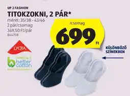 ALDI UP 2 FASHION Titokzokni, 2 pár ajánlat