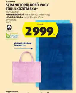 ALDI Aldimania Strandtörülköző vagy törülközőtáska ajánlat