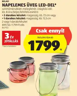 ALDI Belavi Napelemes üveg led-del ajánlat