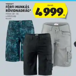 ALDI Topcraft Férfi munkás rövidnadrág ajánlat