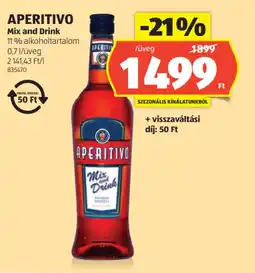 ALDI Aperitivo Mix and drink ajánlat