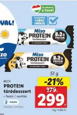 Lidl Mizo PROTE!N túródesszert ajánlat