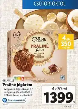 Lidl GELATELLI Praliné jégkrém ajánlat