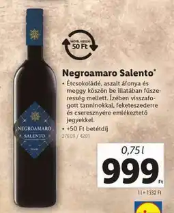 Lidl Negroamaro Salento ajánlat
