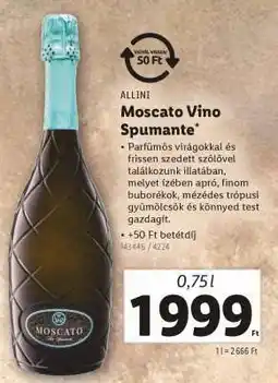 Lidl Allini Moscato Vino Spumante ajánlat