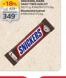 Auchan Snickers, Mars vagy Twix szelet ajánlat
