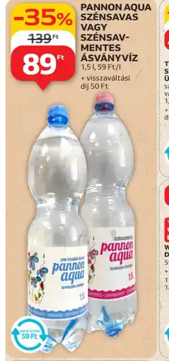 Auchan Pannon Aqua szénsavas vagy szénsavmentes ásványvíz ajánlat