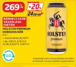 Auchan Holsten Premium Dobozos Sör ajánlat