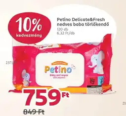Rossmann Petino Delicate&Fresh nedves baba törlőkendő ajánlat