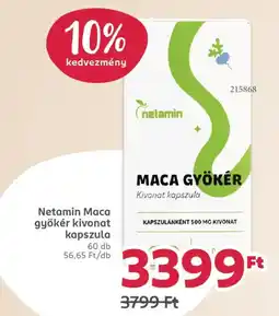 Rossmann Netamin Maca gyökér kivonat kapszula ajánlat