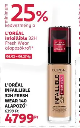 Rossmann L'oréal infaillible 32h fresh wear 140 alapozó ajánlat