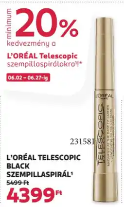 Rossmann L'oréal telescopic black szempillaspirál ajánlat