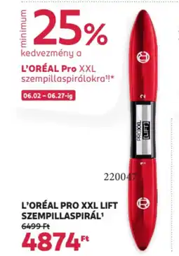Rossmann L'oréal pro XXL lift szempillaspirál ajánlat