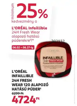 Rossmann L'oréal infaillible 24h fresh wear 120 alapozó ajánlat