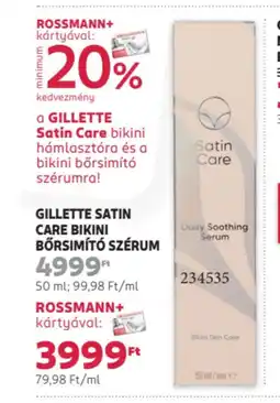 Gillette satin care bikini bőrsimító szérum