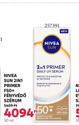 Rossmann Nivea sun 2in1 primer F50+ fényvédő szérum ajánlat