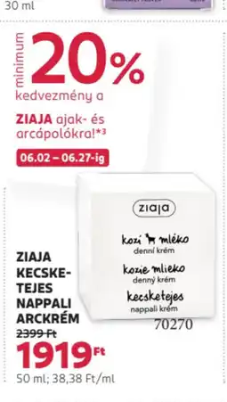 Rossmann Ziaja kecske- tejes nappali arckrém ajánlat