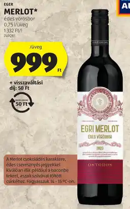 ALDI Eger Merlot ajánlat