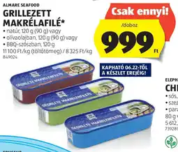 ALDI Almare Seafood Grillezett makrélafilé ajánlat