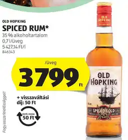 ALDI Old Hopking Spiced rum ajánlat