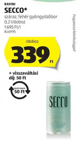 ALDI Ravini Secco ajánlat