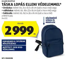 ALDI LS Live in Style Táska Lopás elleni védelemmel ajánlat