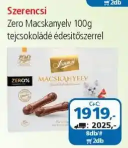 ÁRKLUB Szerencsi Zero Macskanyelv tejcsokoládé édesítőszerrel ajánlat