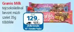 ÁRKLUB Granio Milk tejcsokoládéval bevont müzliszelet ajánlat