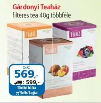 ÁRKLUB Gárdonyi Teaház filteres tea ajánlat