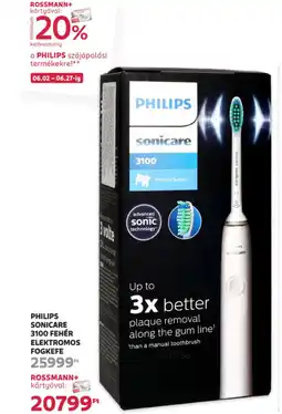 Rossmann Philips Sonicare 3100 fehér elektromos fogkefe ajánlat