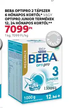 Rossmann Beba Optipro 2 tápszer 6 hónapos kortól ajánlat
