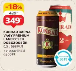 Auchan KONRAD BARNA VAGY PRÉMIUM LAGER CSEH DOBOZOS SÖR ajánlat