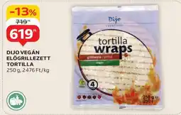 Auchan DIJO VEGÁN ELŐGRILLEZETT TORTILLA ajánlat