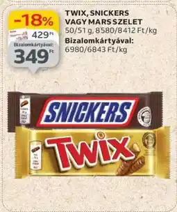Auchan TWIX, SNICKERS vagy MARS szelet ajánlat